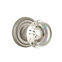 Emtek 8200-GT-US15A Georgetown Crystal Door Knob Privacy Set With Regular Rosette Pewter