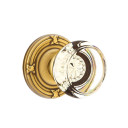 Emtek 8207-GT-US7 Georgetown Crystal Door Knob Privacy Set With Ribbon & Reed Rosette French Antique