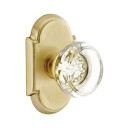 Emtek 8208-GT-US4 Georgetown Crystal Door Knob Privacy Set With #8 Rosette Satin Brass