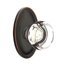 Emtek 8220-GT-US10B Georgetown Crystal Door Knob Privacy Set With Oval Rosette Oil Rubbed Bronze