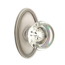 Emtek 8220-GT-US15A Georgetown Crystal Door Knob Privacy Set With Oval Rosette Pewter