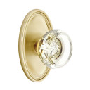 Emtek 8220-GT-US4 Georgetown Crystal Door Knob Privacy Set With Oval Rosette Satin Brass