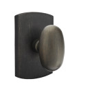 Emtek 7050-BZEG-MB Egg Sandcast Bronze Door Knob Dummy Set With #4 Rosette Medium Bronze