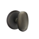Emtek 7056-BZEG-MB Egg Sandcast Bronze Door Knob Dummy Set With #2 Rosette Medium Bronze