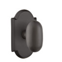 Emtek 7058-BZEG-FB Egg Sandcast Bronze Door Knob Dummy Set With #1 Rosette Flat Black Bronze