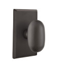 Emtek 7204-BZEG-FB Egg Sandcast Bronze Door Knob Privacy Set With #3 Rosette Flat Black Bronze