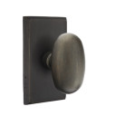 Emtek 7204-BZEG-MB Egg Sandcast Bronze Door Knob Privacy Set With #3 Rosette Medium Bronze