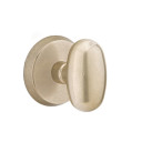 Emtek 7206-BZEG-TWB Egg Sandcast Bronze Door Knob Privacy Set With #2 Rosette Tumbled White Bronze