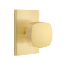 Emtek 5112-FRK-US4 Freestone Door Knob Passage Set With Modern Rectangular Rosette Satin Brass