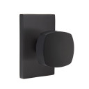 Emtek 5212-FRK-US19 Freestone Door Knob Privacy Set With Modern Rectangular Rosette Flat Black