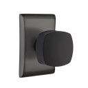 Emtek 5051-FRK-US19 Freestone Door Knob Dummy Set With Neos Rosette Flat Black