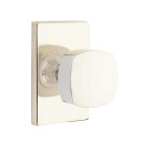 Emtek 5052-FRK-US14 Freestone Door Knob Dummy Set With Modern Rectangular Rosette Polished Nickel