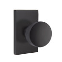 Emtek 5112-LAU-US19 Laurent Door Knob Passage Set With Modern Rectangular Rosette Flat Black