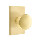 Emtek 5112-LAU-US4 Laurent Door Knob Passage Set With Modern Rectangular Rosette Satin Brass