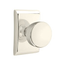 Emtek 5211-LAU-US14 Laurent Door Knob Privacy Set With Neos Rosette Polished Nickel