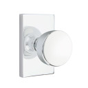 Emtek 5212-LAU-US26 Laurent Door Knob Privacy Set With Modern Rectangular Rosette Polished Chrome
