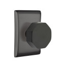 Emtek 5051-OCT-US19 Octagon Door Knob Dummy Set With Neos Rosette Flat Black