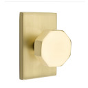 Emtek 5112-OCT-US4 Octagon Door Knob Passage Set With Modern Rectangular Rosette Satin Brass