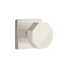 Emtek 5210-OCT-US15 Octagon Door Knob Privacy Set With Square Rosette Satin Nickel