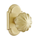 Emtek 8058-MN-US4 Melon Door Knob Dummy Set With #8 Rosette Satin Brass