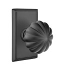 Emtek 8521-MN-US19 Melon Door Knob Dummy Set With Rectangular Rosette Flat Black