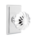 Emtek 8521-MN-US26 Melon Door Knob Dummy Set With Rectangular Rosette Polished Chrome