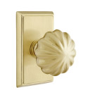 Emtek 8521-MN-US4 Melon Door Knob Dummy Set With Rectangular Rosette Satin Brass