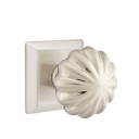 Emtek 8531-MN-US15 Melon Door Knob Dummy Set With Quincy Rosette Satin Nickel