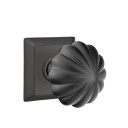Emtek 8531-MN-US19 Melon Door Knob Dummy Set With Quincy Rosette Flat Black