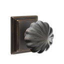 Emtek 8561-MN-US10B Melon Door Knob Dummy Set With Wilshire Rosette Oil Rubbed Bronze