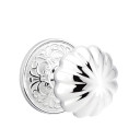 Emtek 8106-MN-US26 Melon Door Knob Passage Set With Lancaster Rosette Polished Chrome
