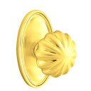 Emtek 8220-MN-US3 Melon Door Knob Privacy Set With Oval Rosette Polished Brass