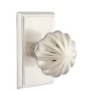 Emtek 8221-MN-US15 Melon Door Knob Privacy Set With Rectangular Rosette Satin Nickel