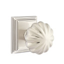 Emtek 8261-MN-US15 Melon Door Knob Privacy Set With Wilshire Rosette Satin Nickel