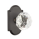 Emtek 7058-CK-FB Diamond Crystal Door Knob Dummy Set With Sandcast Bronze #1 Rosette Flat Black