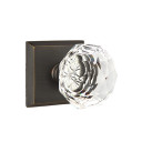 Emtek 7061-CK-MB Diamond Crystal Door Knob Dummy Set With Sandcast Bronze #6 Rosette Medium Bronze
