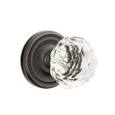 Emtek 8050-CK-US10B Diamond Crystal Door Knob Dummy Set With Regular Rosette Oil Rubbed Bronze
