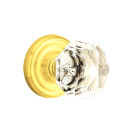 Emtek 8050-CK-US3 Diamond Crystal Door Knob Dummy Set With Regular Rosette Polished Brass