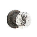 Emtek 8057-CK-US10B Diamond Crystal Door Knob Dummy Set With Ribbon & Reed Rosette Oil Rubbed Bronze
