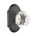 Emtek 8058-CK-US19 Diamond Crystal Door Knob Dummy Set With #8 Rosette Flat Black