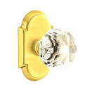 Emtek 8058-CK-US3 Diamond Crystal Door Knob Dummy Set With #8 Rosette Polished Brass