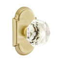 Emtek 8058-CK-US4 Diamond Crystal Door Knob Dummy Set With #8 Rosette Satin Brass