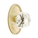 Emtek 8520-CK-US4 Diamond Crystal Door Knob Dummy Set With Oval Rosette Satin Brass