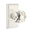 Emtek 8521-CK-US15 Diamond Crystal Door Knob Dummy Set With Rectangular Rosette Satin Nickel