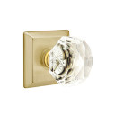 Emtek 8531-CK-US4 Diamond Crystal Door Knob Dummy Set With Quincy Rosette Satin Brass