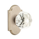 Emtek 7108-CK-TWB Diamond Crystal Door Knob Passage Set With Sandcast Bronze #1 Rosette Tumbled White Bronze