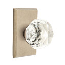 Emtek 7204-CK-TWB Diamond Crystal Door Knob Privacy Set With Sandcast Bronze #3 Rosette Tumbled White Bronze