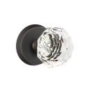 Emtek 7206-CK-MB Diamond Crystal Door Knob Privacy Set With Sandcast Bronze #2 Rosette Medium Bronze