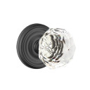 Emtek 8100-CK-US19 Diamond Crystal Door Knob Passage Set With Regular Rosette Flat Black