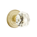 Emtek 8100-CK-US4 Diamond Crystal Door Knob Passage Set With Regular Rosette Satin Brass